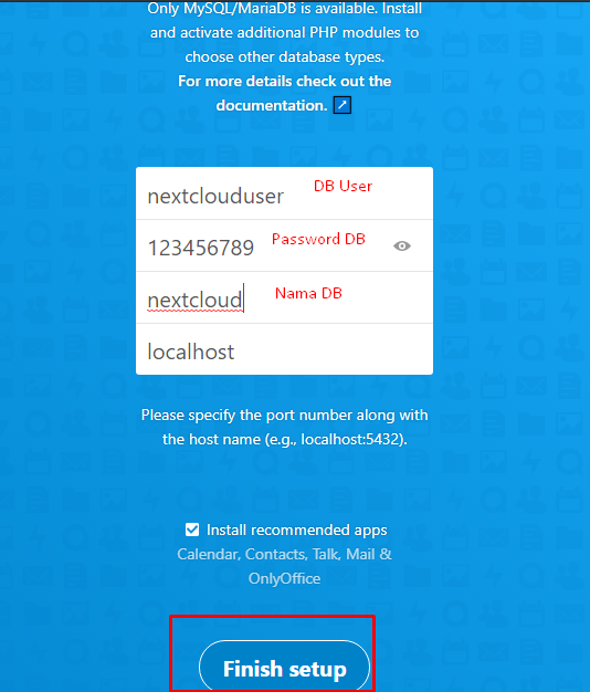 Setup nextcloud di stb b860H