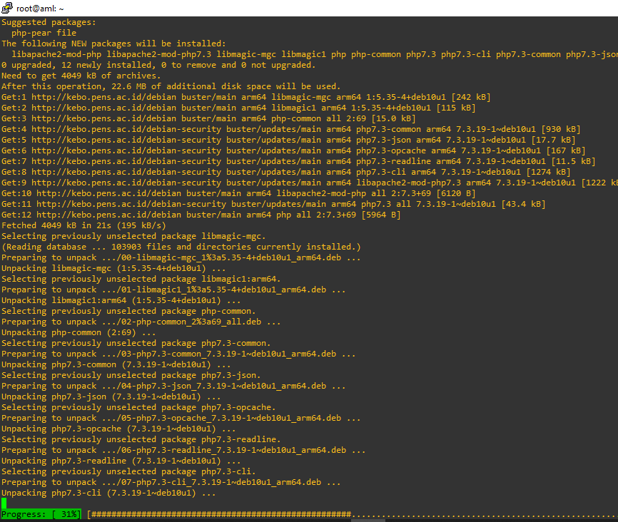 proses instal php di stb b860h
