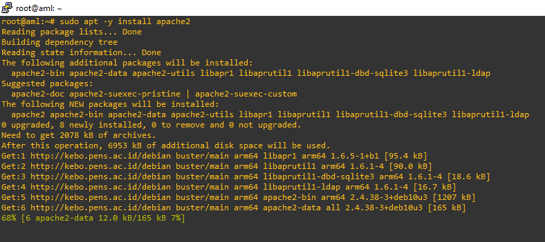 proses instalasi apache di stb b860h